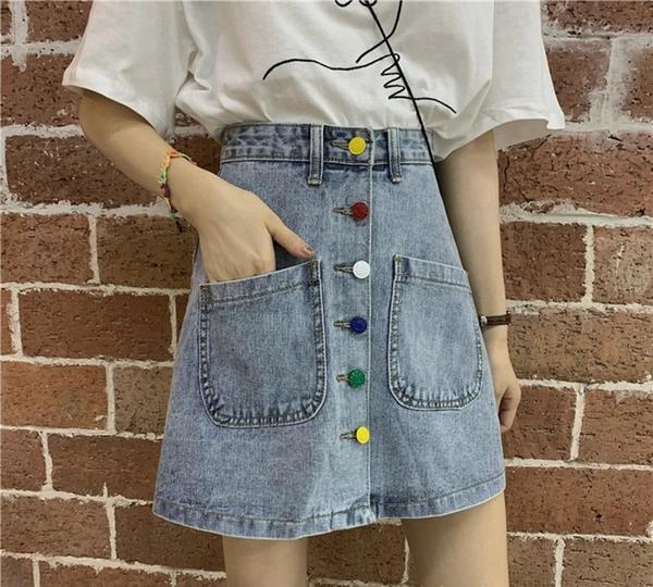 夏款女装牛仔短裙高腰显瘦女式外贸地摊货源批发