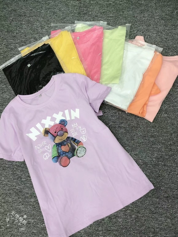 韩版圆领女装纯棉T恤短袖印花夏装上衣