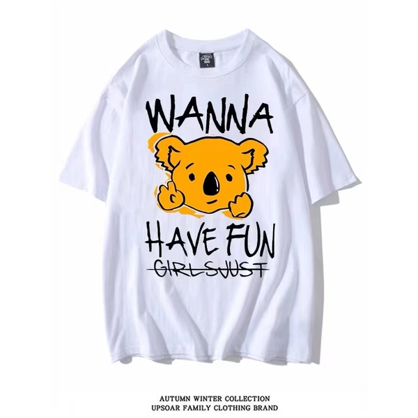 新款卡通印花T恤衬夏季短袖百搭明星同款t恤