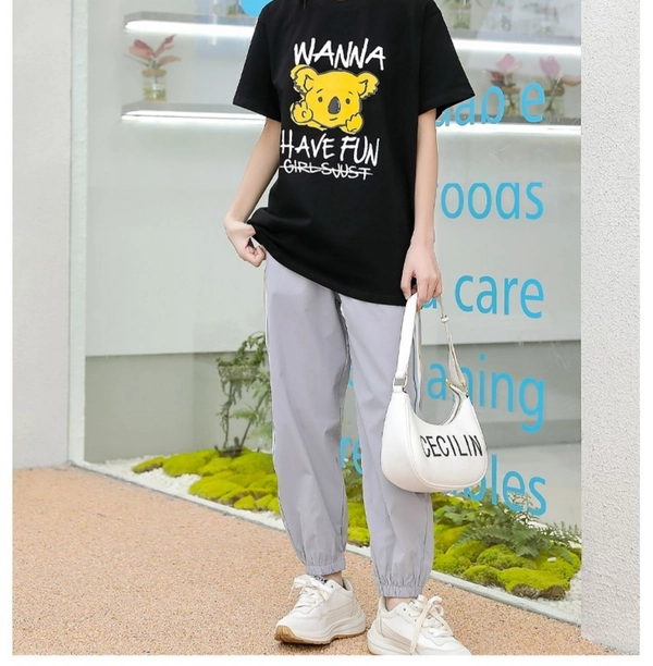 纯棉圆领新款韩版卡通T恤短袖印花上衣女T