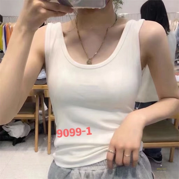 韩版修身显瘦背心内搭外穿细螺纹弹力百搭无袖打底上衣