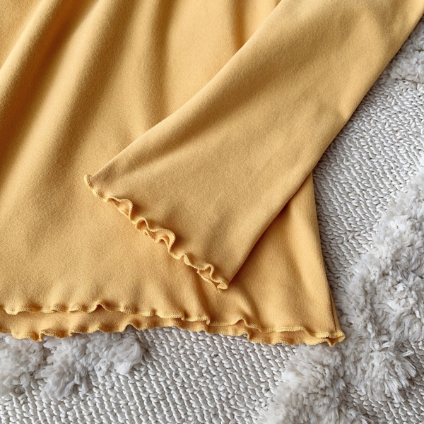 直播爆款纯棉打底衫保暖秋冬修身木耳边百搭纯色打底衫