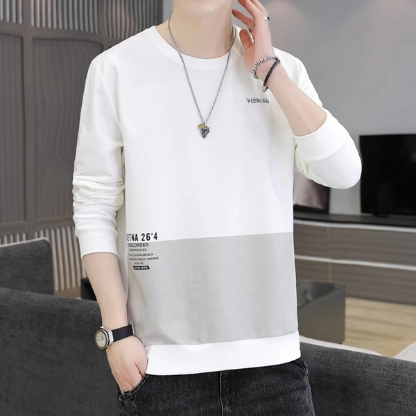 韩版潮流毛线圈圆领卫衣大码印花上衣