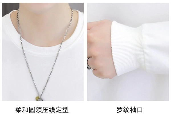 韩版潮流毛线圈圆领卫衣大码印花上衣