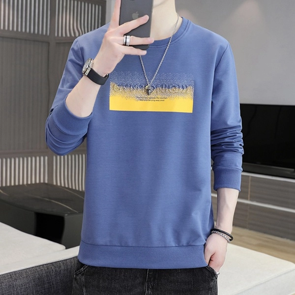 秋冬季潮印花卫衣男青年上衣百搭休闲男装