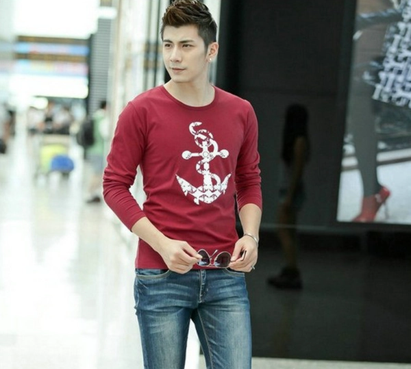 男装长袖秋装套头T恤韩版宽松地摊货源跑江湖打底衫