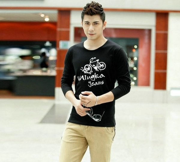 男装长袖秋装套头T恤韩版宽松地摊货源跑江湖打底衫