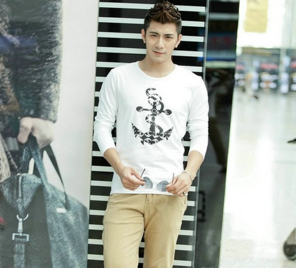 男装长袖秋装套头T恤韩版宽松地摊货源跑江湖打底衫