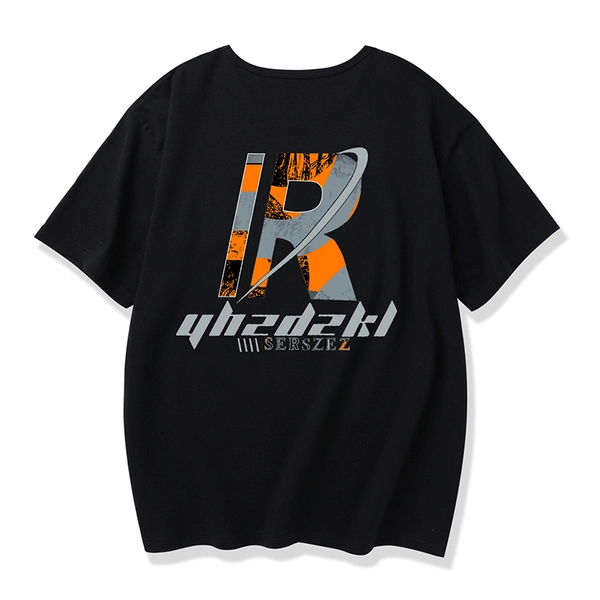 男士t恤 夏季新款时尚前后印花纯棉短袖男装