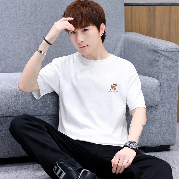 男士t恤 夏季新款时尚前后印花纯棉短袖男装