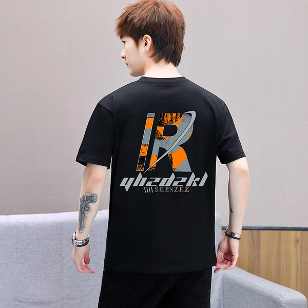 男士t恤 夏季新款时尚前后印花纯棉短袖男装