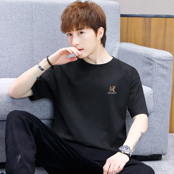 男士t恤 夏季新款时尚前后印花纯棉短袖男装