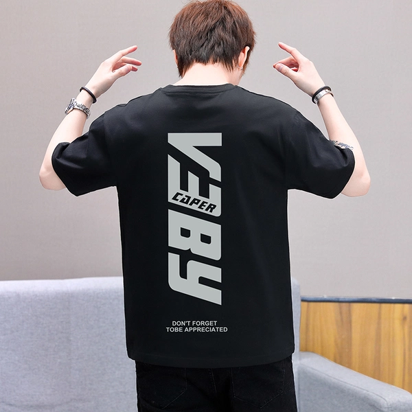 男装短袖圆领夏季t恤打底衫纯棉潮流圆领T恤