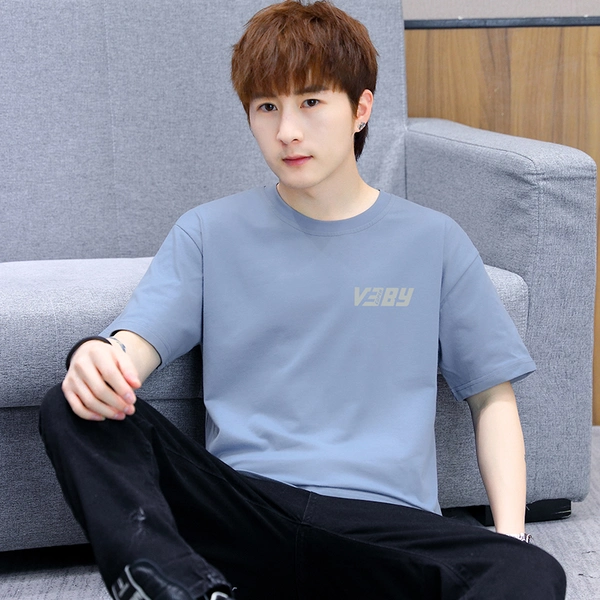 男装短袖圆领夏季t恤打底衫纯棉潮流圆领T恤