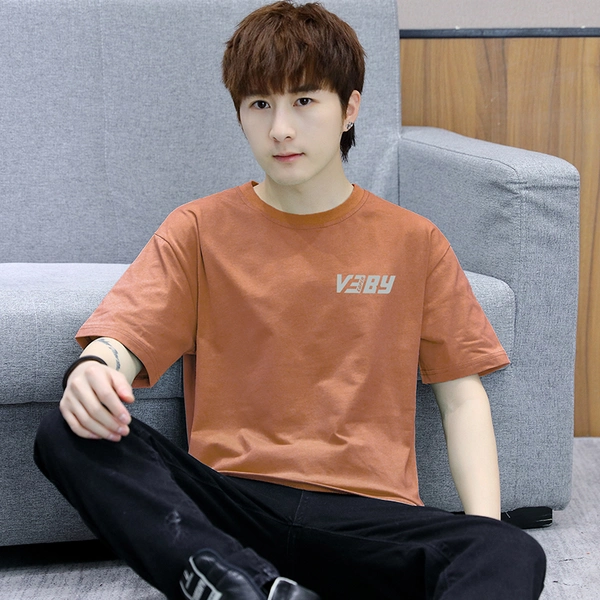 男装短袖圆领夏季t恤打底衫纯棉潮流圆领T恤