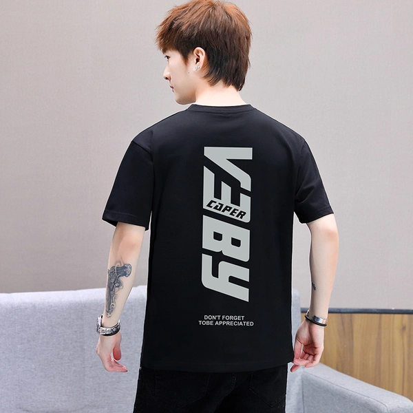 男装短袖圆领夏季t恤打底衫纯棉潮流圆领T恤