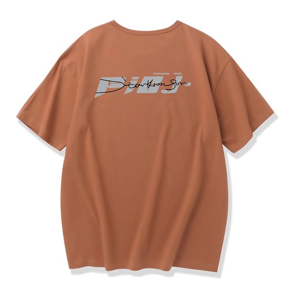 夏季短袖T恤韩版潮流前后印花宽松男装纯棉圆领体恤