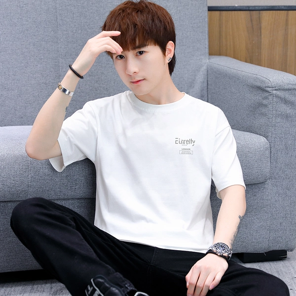 夏季新款短袖t恤男装圆领休闲半袖潮牌上衣T恤纯棉