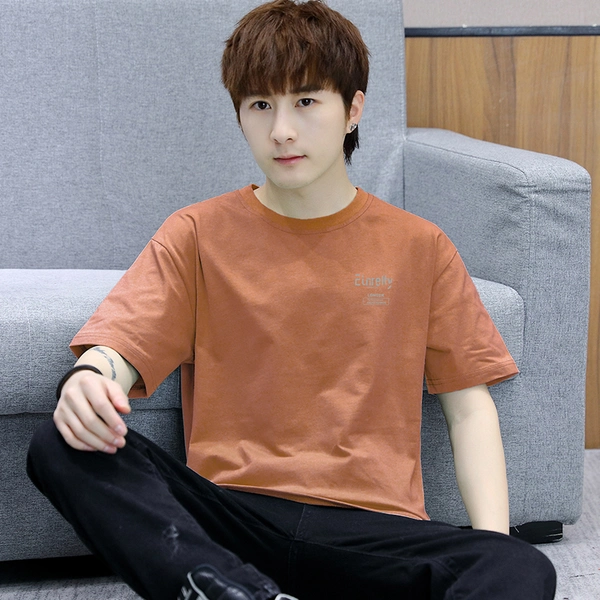 夏季新款短袖t恤男装圆领休闲半袖潮牌上衣T恤纯棉