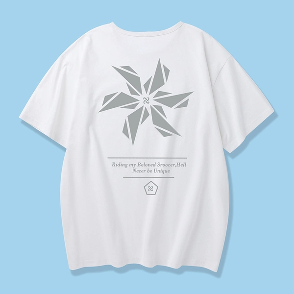 短袖t恤男夏季大码宽松圆领纯棉前后印花体恤