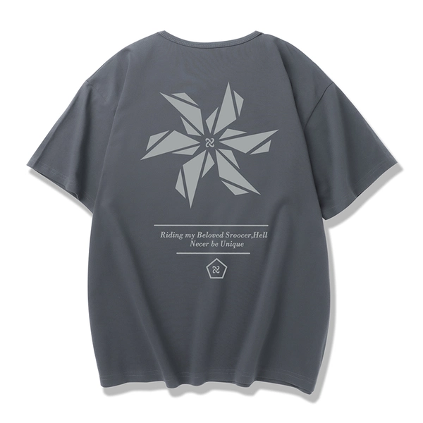 短袖t恤男夏季大码宽松圆领纯棉前后印花体恤