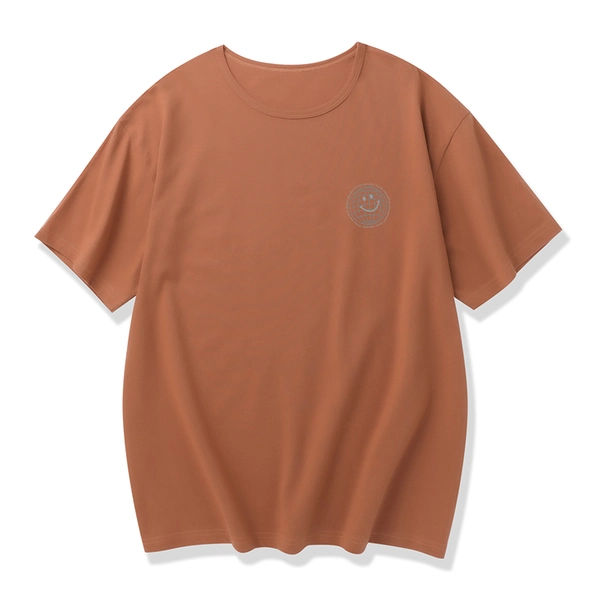 夏季前后花短袖t恤圆领宽松舒适纯棉半袖男上衣