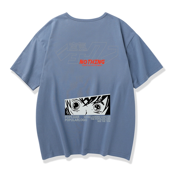 夏新款纯棉潮流宽松短袖t恤前后幅大印花半袖上衣