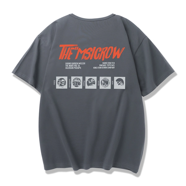 大码男装短袖T恤夏季潮牌宽松休闲纯棉前后花