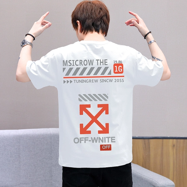 夏季短袖纯棉t恤新款潮流宽松半袖卡通印花体恤