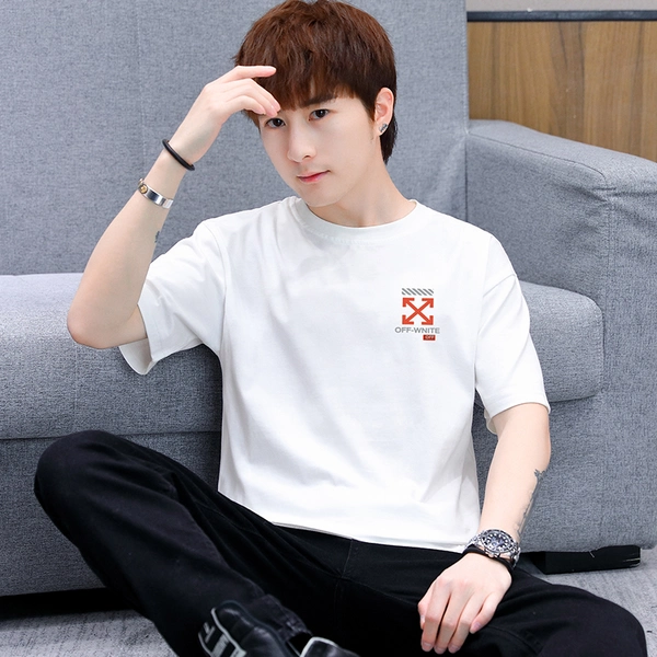 夏季短袖纯棉t恤新款潮流宽松半袖卡通印花体恤