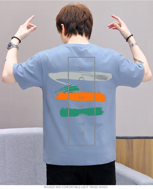 夏季纯棉圆领男装港风短袖T恤潮牌宽松棉质半袖