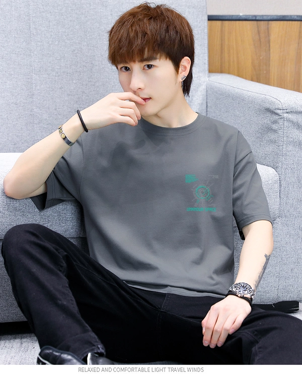 纯棉男士短袖t恤夏季潮流百搭半袖宽松体恤