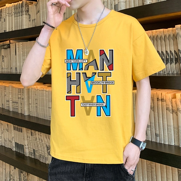 男士纯棉t恤宽松休闲圆领短袖打底衫衣服男装