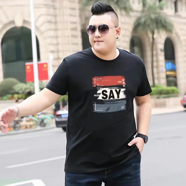 地摊货源男装大码拉架纯棉肥佬版短袖T恤夏装男士外贸尾货