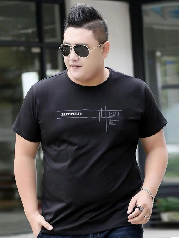地摊货源男装大码拉架纯棉肥佬版短袖T恤夏装男士外贸尾货
