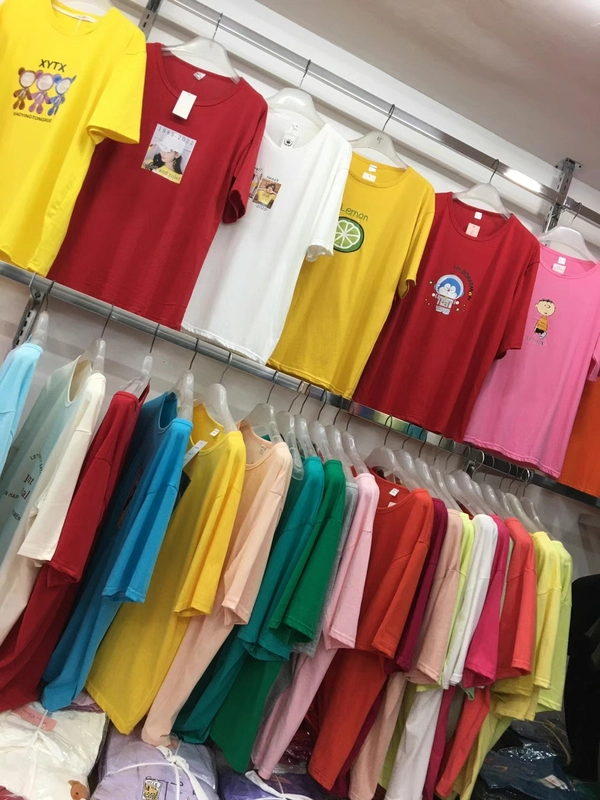 士多面料女T中袖大版新款宽松圆领t恤