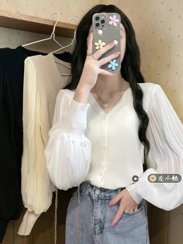 大码女装宽松显瘦洋气针织衫秋装新款胖MM长袖薄款开衫上衣