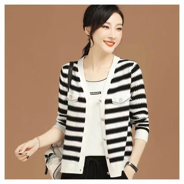 大码女装宽松显瘦洋气针织衫秋装新款胖MM长袖薄款开衫上衣