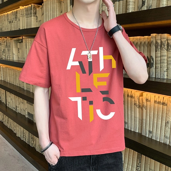 夏季新款纯棉短袖T恤男士圆领休闲半袖t恤潮流青年上衣