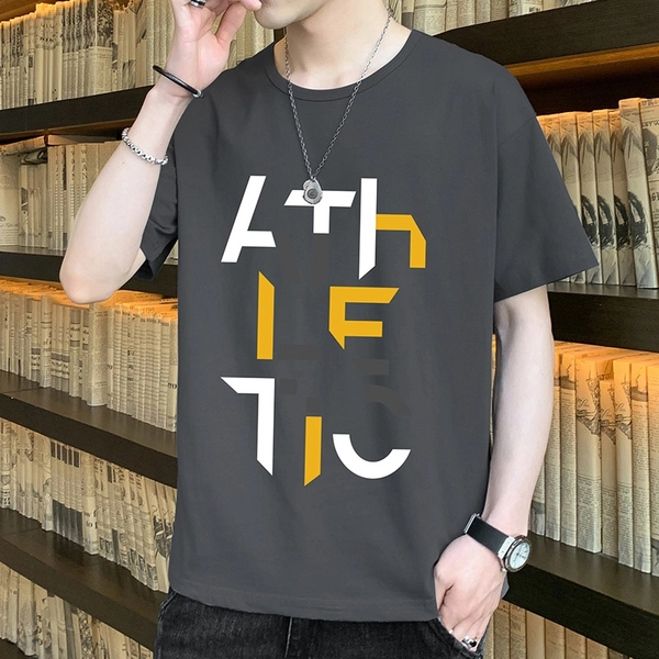 夏季新款纯棉短袖T恤男士圆领休闲半袖t恤潮流青年上衣