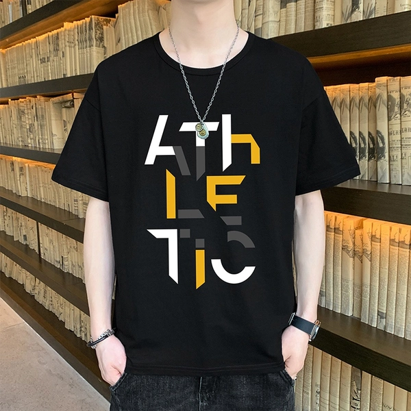 夏季新款纯棉短袖T恤男士圆领休闲半袖t恤潮流青年上衣