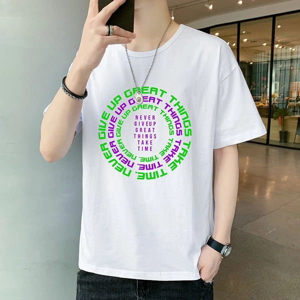 纯棉短袖T恤夏季新款男装潮牌宽松休闲半袖体恤衫