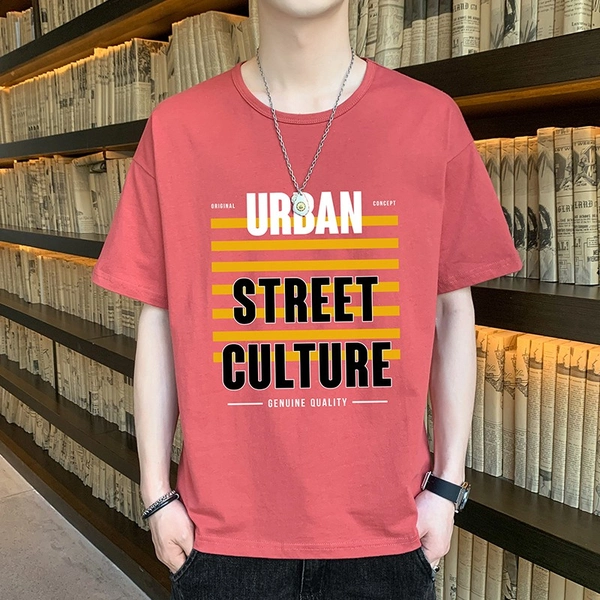 纯棉短袖t恤宽松印花舒适半袖打底衫潮款上衣服