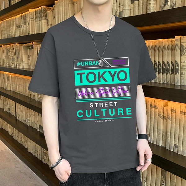 纯棉短袖t恤宽松印花舒适半袖打底衫潮款上衣服