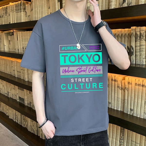 纯棉短袖t恤宽松印花舒适半袖打底衫潮款上衣服