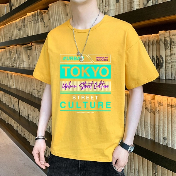 纯棉短袖t恤宽松印花舒适半袖打底衫潮款上衣服