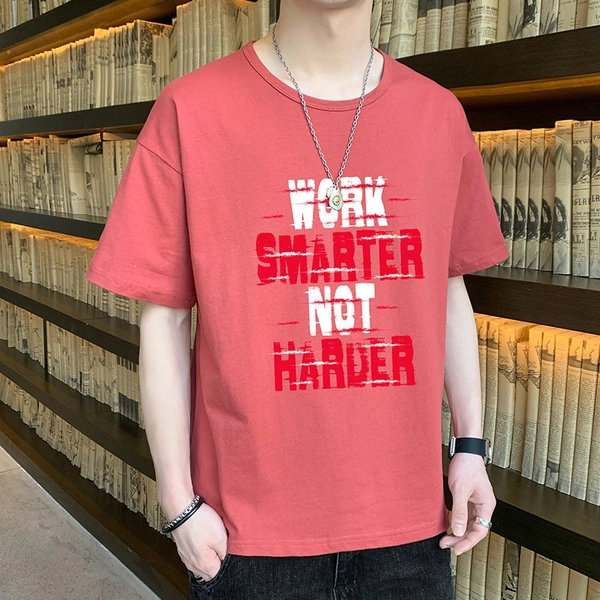 潮纯棉T恤男装夏季短袖学生港风上衣男士圆领夏季T恤