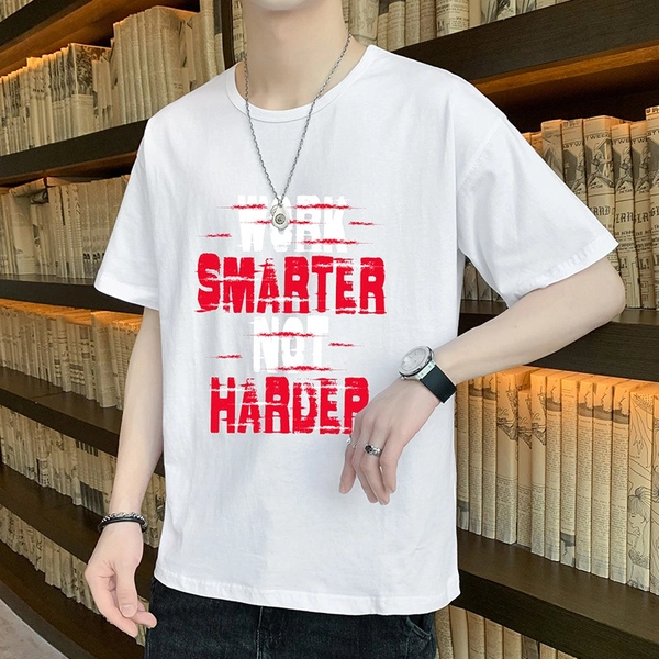 潮纯棉T恤男装夏季短袖学生港风上衣男士圆领夏季T恤