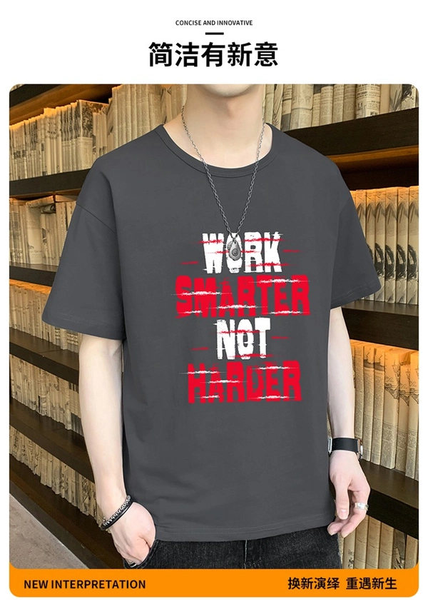 潮纯棉T恤男装夏季短袖学生港风上衣男士圆领夏季T恤