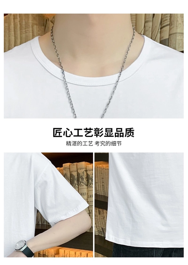 潮纯棉T恤男装夏季短袖学生港风上衣男士圆领夏季T恤